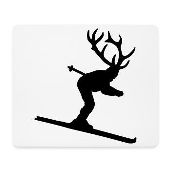 Skihirsch Après-Ski Wintersport für Skifahrer - Mousepad (Querformat) - Weiß - Vorne