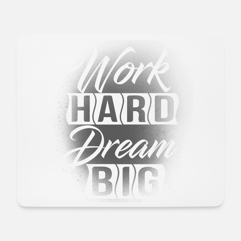 Work Hard Dream Big - Mousepad (Querformat) - Weiß