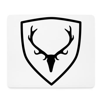 Wappen mit Geweih - Mousepad (Querformat) - Weiß - Vorne