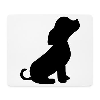 Süßer Welpe Silhouette  - Mousepad (Querformat) - Weiß - Vorne