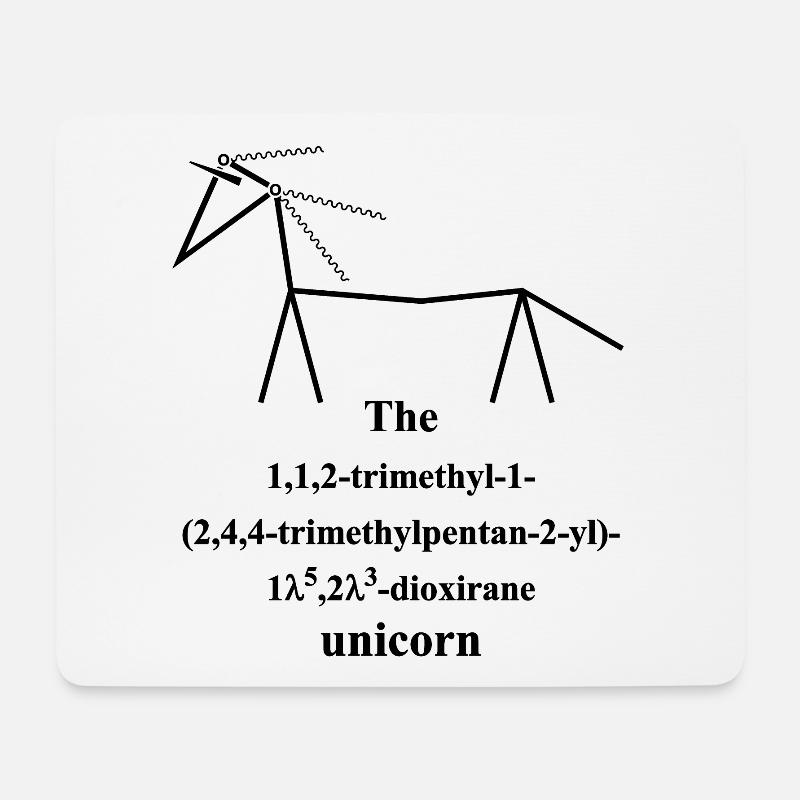 Einhorn - Nerd IUPAC Nomenklatur - Chemie - black - Mousepad (Querformat) - Weiß