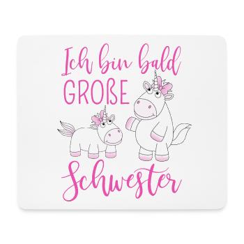Ich bin bald große Schwester Einhorn - Mousepad (Querformat) - Weiß - Vorne