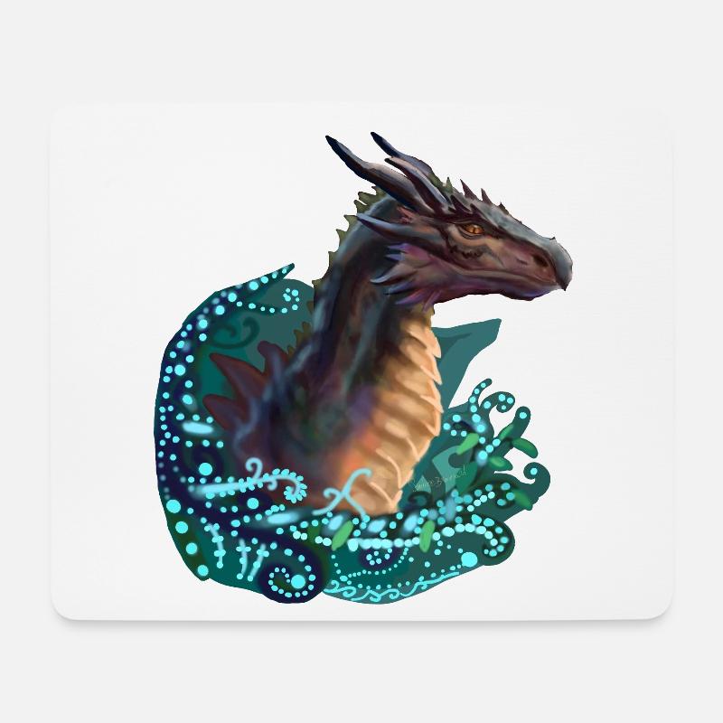 Drachen - Mousepad (Querformat) - Weiß