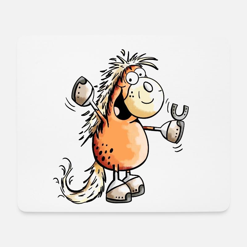 Lustiges Pferd - Pferde - Horse - Pony - Fuchs - Mousepad (Querformat) - Weiß