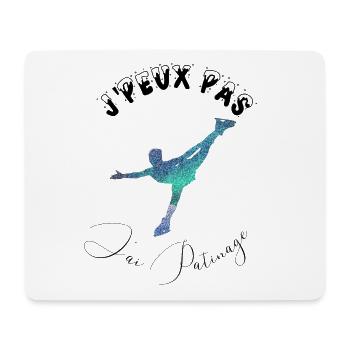 j'peux pas j'ai patinage - Tapis de souris (format paysage) - blanc - Devant