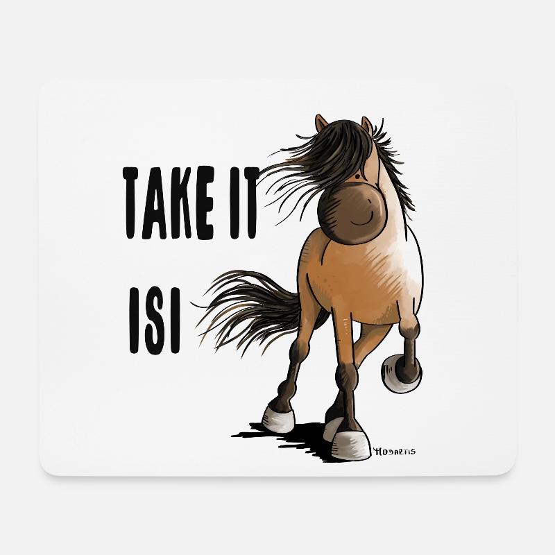 Take It Isi - Mousepad (Querformat) - Weiß