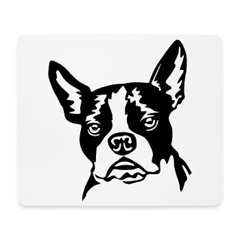 Boston terrier - Tapis de souris (format paysage) - blanc - Devant