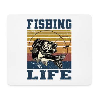 Fishing Life - Mousepad (Querformat) - Weiß - Vorne