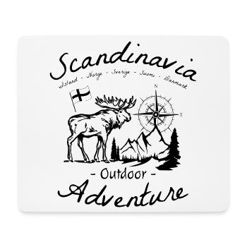 Scandinavia Outdoor Adventure Flagge Elch - Mousepad (Querformat) - Weiß - Vorne