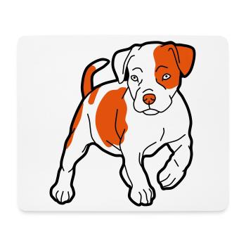 Orangener Hund Cartoon Muster - Mousepad (Querformat) - Weiß - Vorne