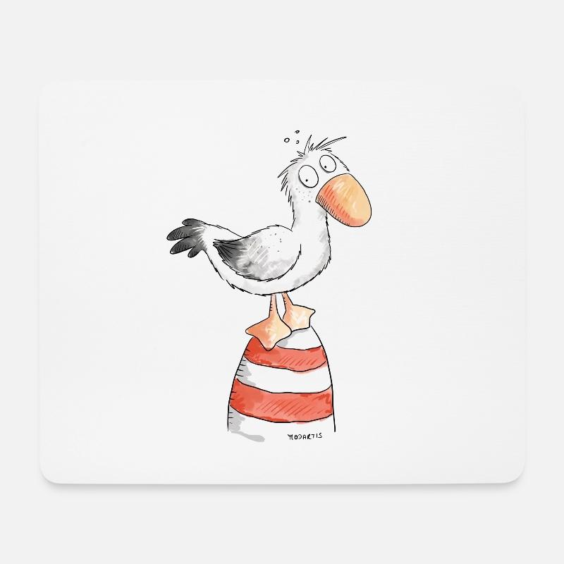 Kleine Möwe I Nordsee Urlaub Geschenk - Mousepad (Querformat) - Weiß
