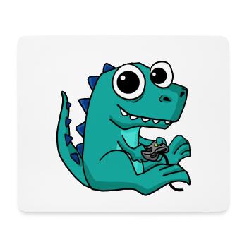 Gaming Dinosaur Sweet Gamer Nerd Animal Cher - Tapis de souris (format paysage) - blanc - Devant