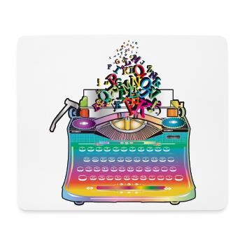kunterbunte antike Schreibmaschine mit Buchstaben - Mousepad (Querformat) - Weiß - Vorne