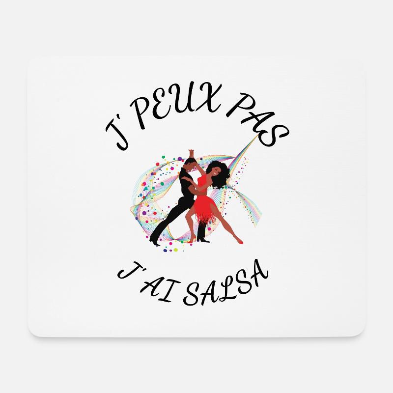 je peux pas, j'ai salsa - Tapis de souris (format paysage) - blanc