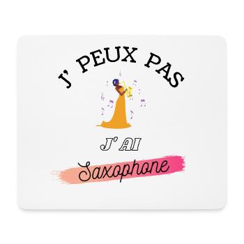 je peux pas, j'ai saxophone - Tapis de souris (format paysage) - blanc - Devant