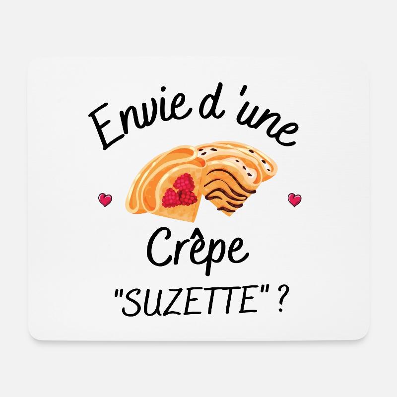 Crêpe, Drang nach einem Suzette-Pfannkuchen. - Mousepad (Querformat) - Weiß
