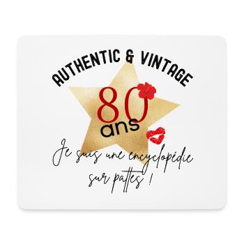 anniversaire 80 ans - Tapis de souris (format paysage) - blanc - Devant