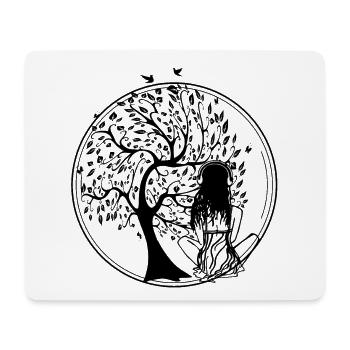 Tree Silhouette Ohrhörer - Mousepad (Querformat) - Weiß - Vorne