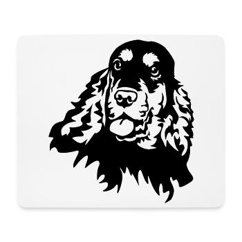 Cocker Spaniel Head - Tapis de souris (format paysage) - blanc - Devant