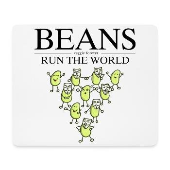 Vegan bean cool saying - Mouse Pad (horizontal) - white - Front