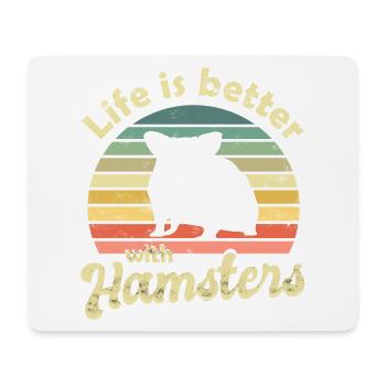Hamster - Mousepad (Querformat) - Weiß - Vorne
