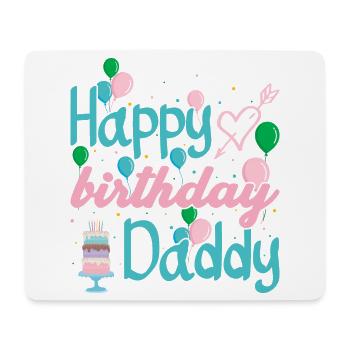 Happy Birthday Daddy Typography - Mouse Pad (horizontal) - white - Front