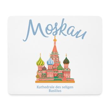 Moskau, Basilius Kathedrale, Roter Platz Russland - Mousepad (Querformat) - Weiß - Vorne