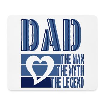 PAPA THE MAN THE MYTH THE LEGEND BLUE HEART - Mouse Pad (horizontal) - white - Front