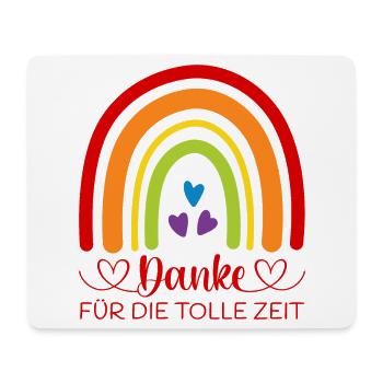 Abschied Kita Regenbogen Danke für die tolle Zeit - Mousepad (Querformat) - Weiß - Vorne