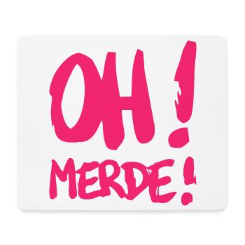 Merde - Tapis de souris (format paysage) - blanc - Devant
