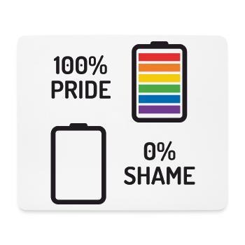 Pride Month - 100% Stolz, 0% Scham - Mousepad (Querformat) - Weiß - Vorne