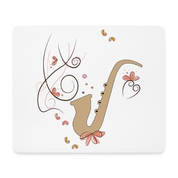 Jazz, Saxophone, Musique - Tapis de souris (format paysage) - blanc - Devant