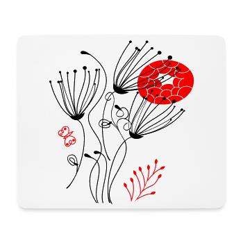 filigree delicate flowers, Flowers - Mouse Pad (horizontal) - white - Front