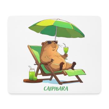 Motif du capybara d’été de Caipibara - Tapis de souris (format paysage) - blanc - Devant