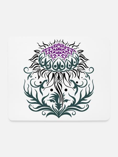 Distel lila Thistle - Mousepad (Querformat) - Weiß