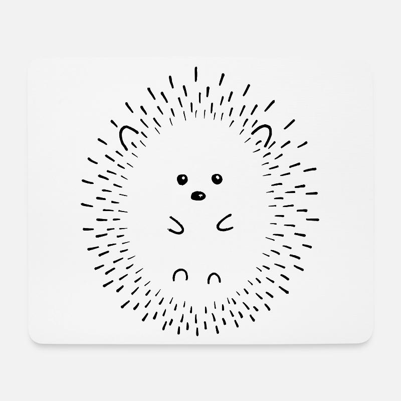 Hérisson Art au trait - Tapis de souris (format paysage) - blanc