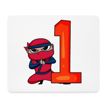 Garçon 1 An 1er Anniversaire Garçon Ninja - Tapis de souris (format paysage) - blanc - Devant