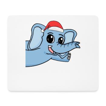 Noël des éléphants - Tapis de souris (format paysage) - blanc - Devant