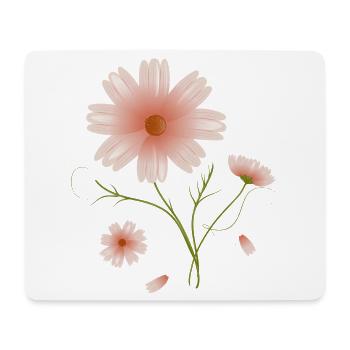 schöne Cosmea Blume rosa Blüten Illustration - Mousepad (Querformat) - Weiß - Vorne