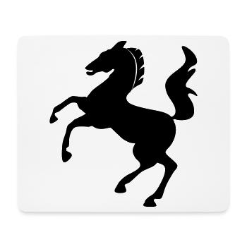 Horse Symbol Dynamically Jumping - Mouse Pad (horizontal) - white - Front