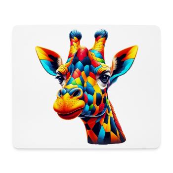 Girafe colorée et peinte comme Arlequin - Tapis de souris (format paysage) - blanc - Devant