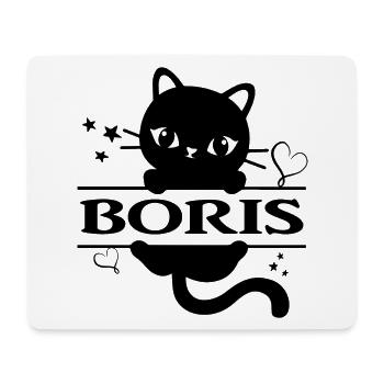 Boris t-shirt t-shirt Katze cat gift idea - Mouse Pad (horizontal) - white - Front
