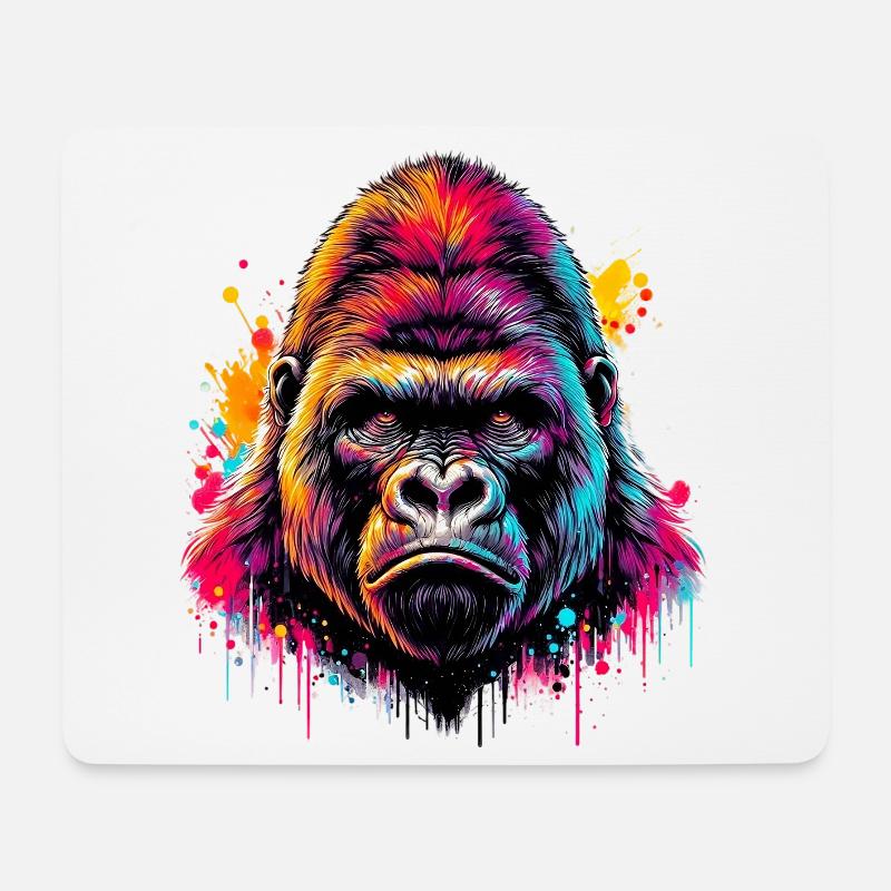 Gorilla - Mousepad (Querformat) - Weiß