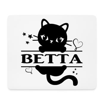 t-shirt Betta Katze T-Shirt Katze Katze gato chat - Mousepad (Querformat) - Weiß - Vorne