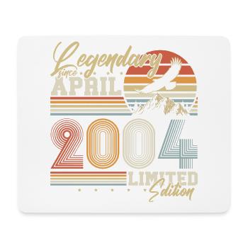 Legendär seit April 2004 Jahrgang Geburtstag - Mousepad (Querformat) - Weiß - Vorne