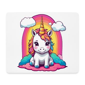 Mignon bébé licorne - Tapis de souris (format paysage) - blanc - Devant