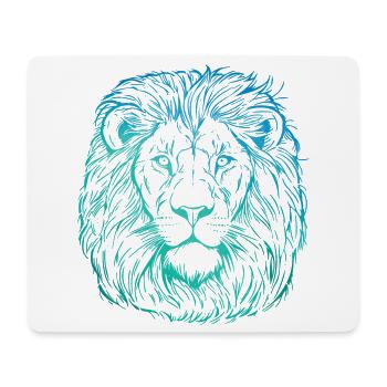 Lion Portrait - Mouse Pad (horizontal) - white - Front