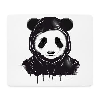 witziger Panda Bär Kopf mit Hoodie Kapuze - Mousepad (Querformat) - Weiß - Vorne
