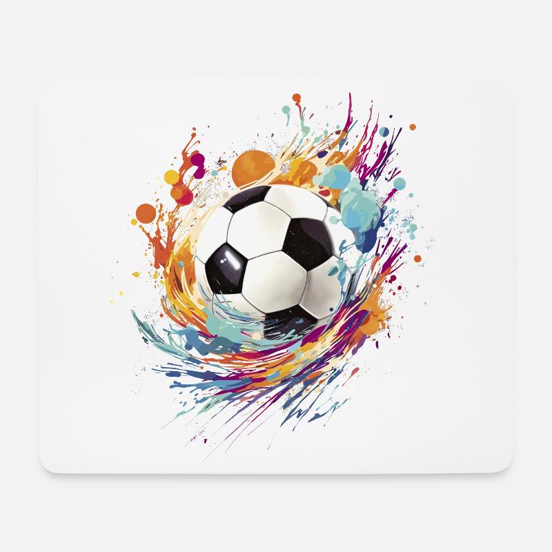 Fussball Splash Fussballfan Fanartikel Geschenk - Mousepad (Querformat) - Weiß