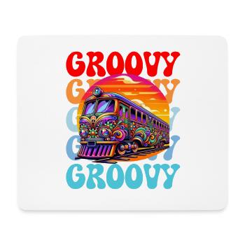 Groovy Psychedelischer Bus - Mousepad (Querformat) - Weiß - Vorne